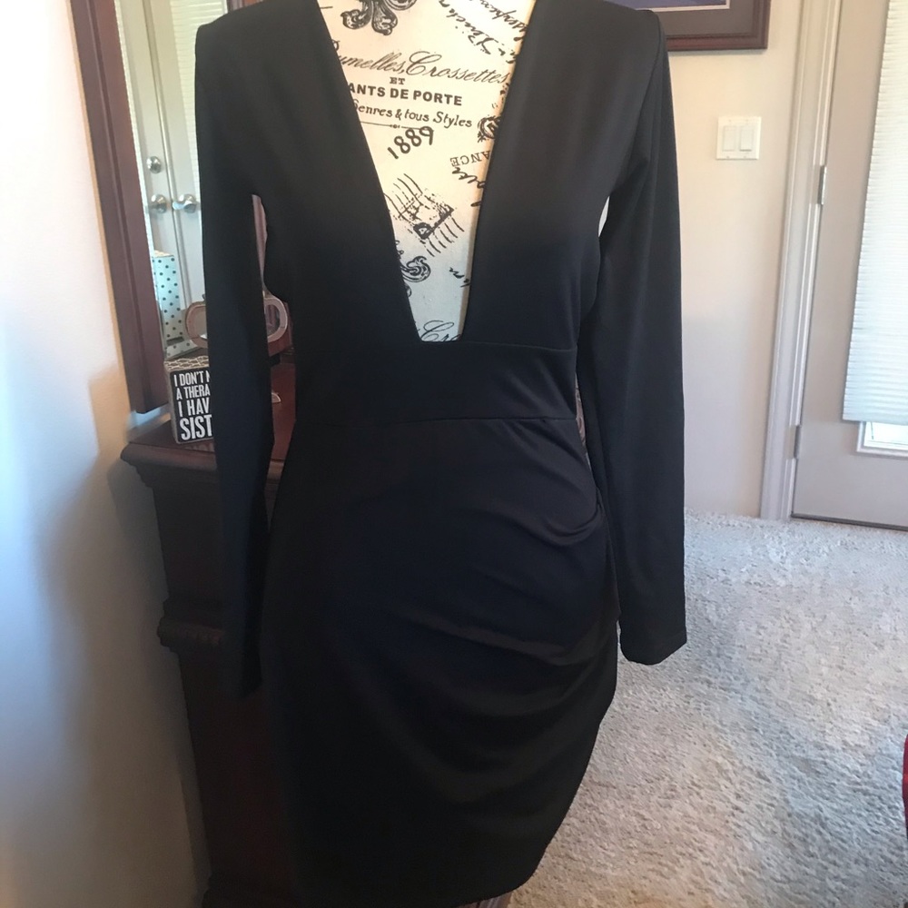 EUC Black Open Back Cocktail Dress